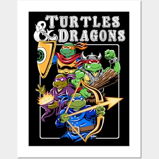 Turtles and dragons Posters and Art